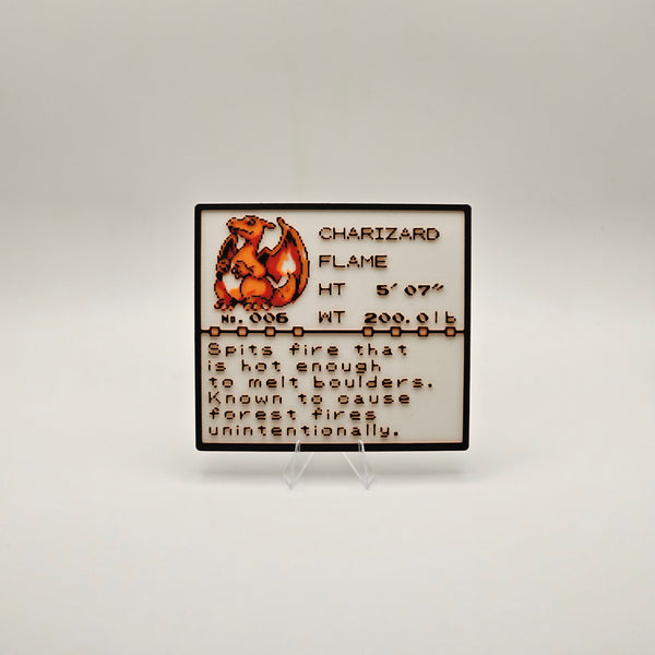 Charizard: Retro Pokédex No. 006 Plaque