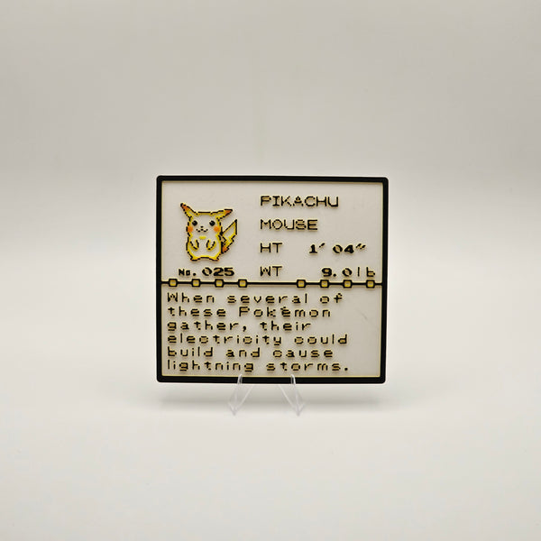 Pikachu: Retro Pokédex No. 025 Plaque