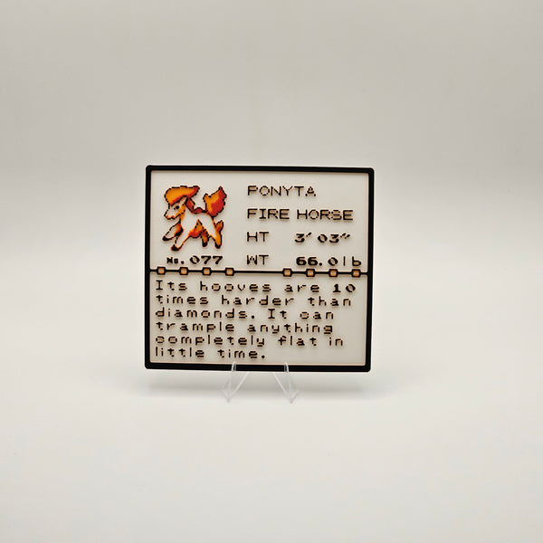 Ponyta: Retro Pokédex No. 077 Plaque