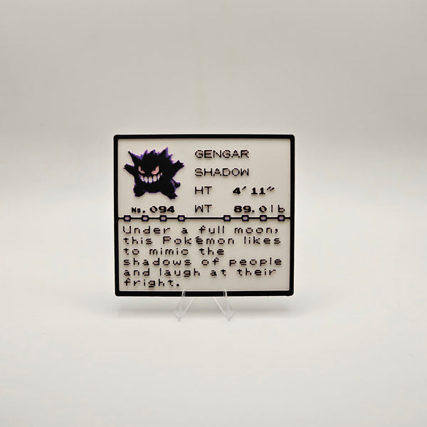 Gengar: Retro Pokédex No. 094 Plaque
