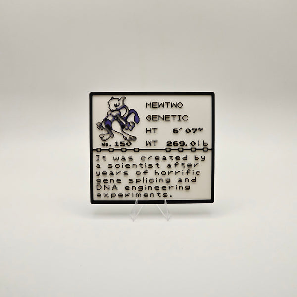 Mewtwo: Retro Pokédex No. 150 Plaque
