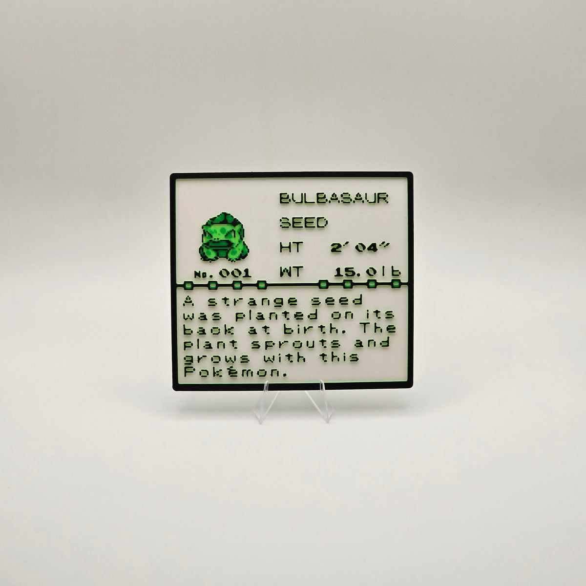 Bulbasaur Pokédex plaque, No. 001, photo 1