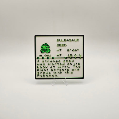 Bulbasaur Pokédex plaque, No. 001, photo 1