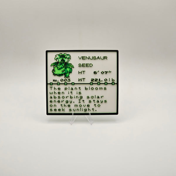 Venusaur: Retro Pokédex No. 003 Plaque