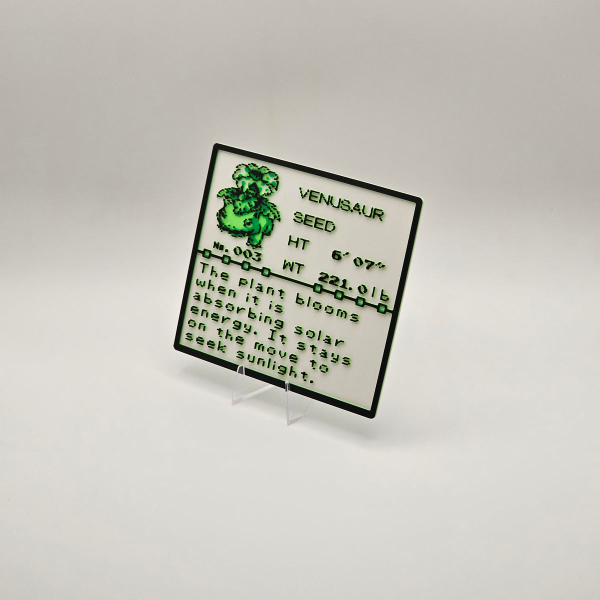 Venusaur Pokédex plaque, No. 003, photo 2