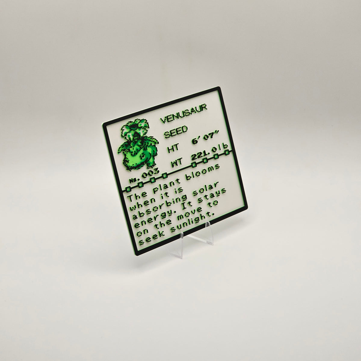 Venusaur Pokédex plaque, No. 003, photo 3