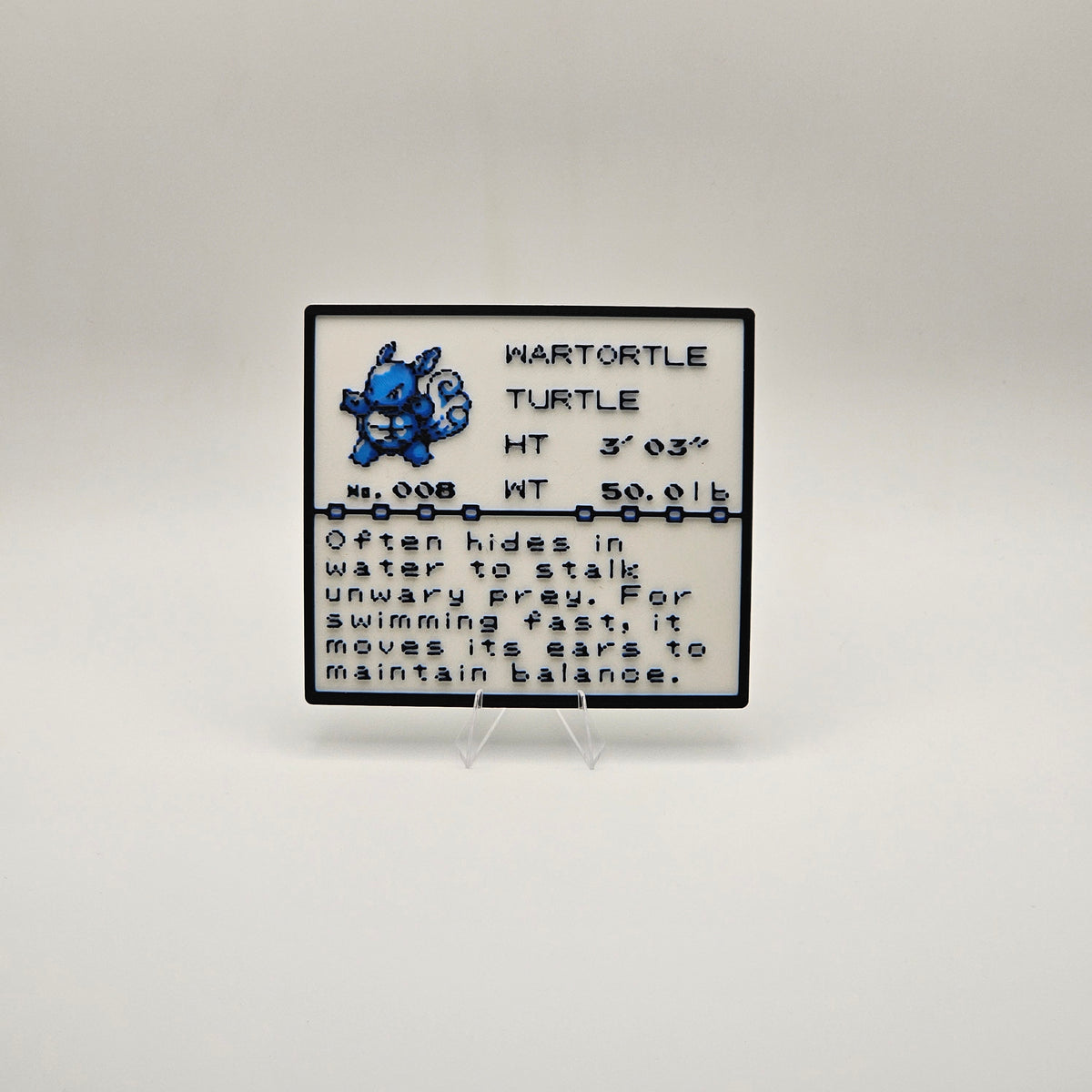 Wartortle Pokédex plaque, No. 008, photo 1