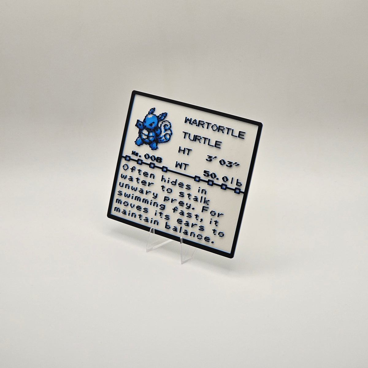 Wartortle Pokédex plaque, No. 008, photo 2