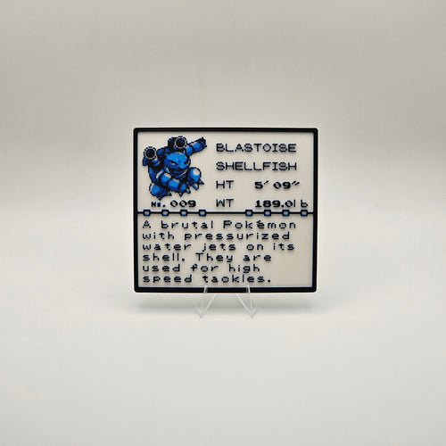 Blastoise Pokédex plaque, No. 009, photo 1
