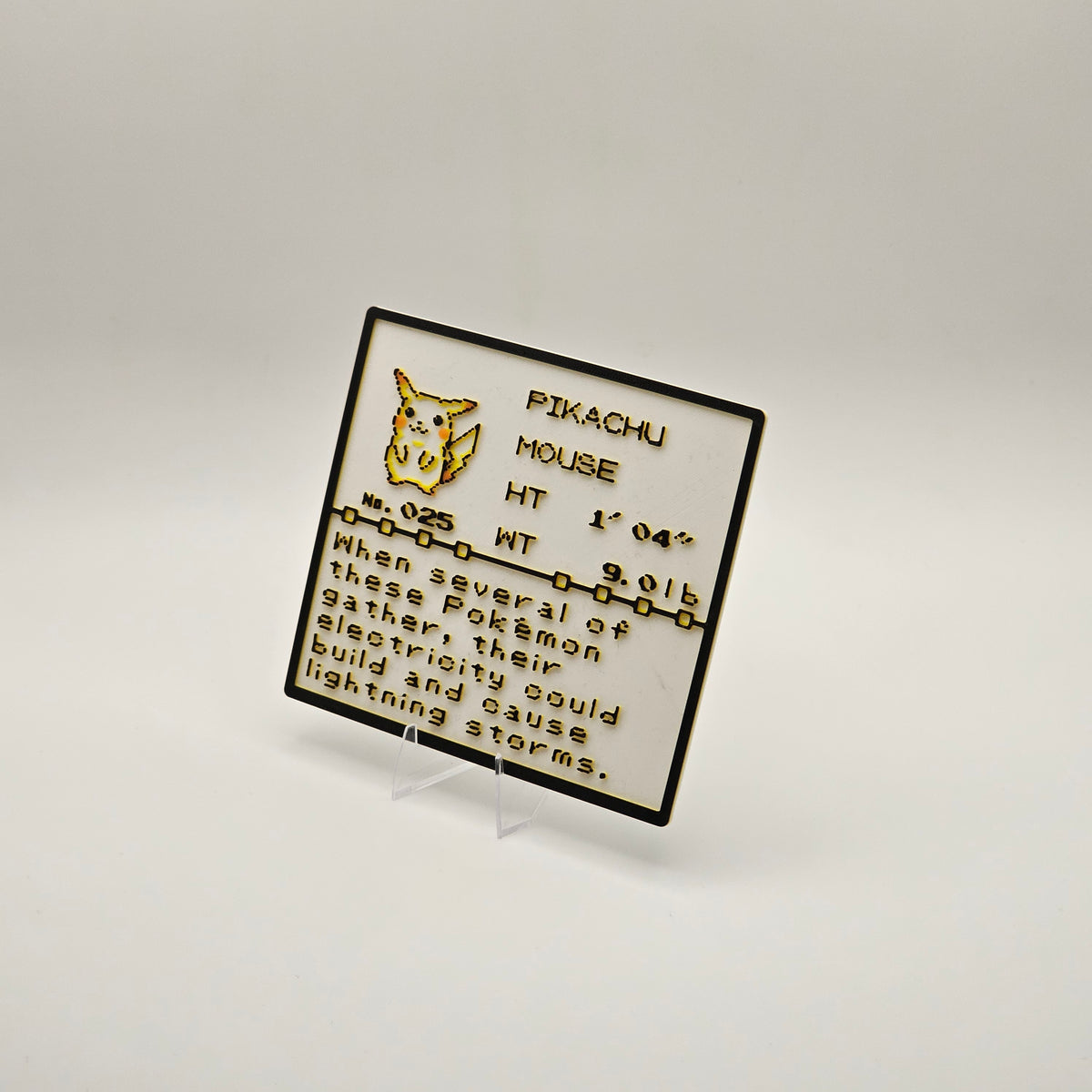 Pikachu Pokédex plaque, No. 025, photo 2