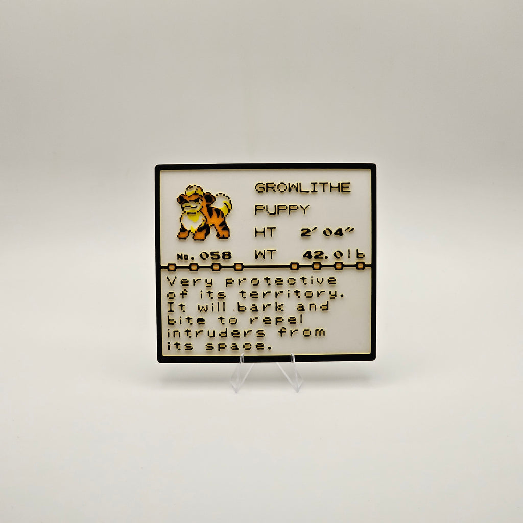 Growlithe Pokédex plaque, No. 058, photo 1