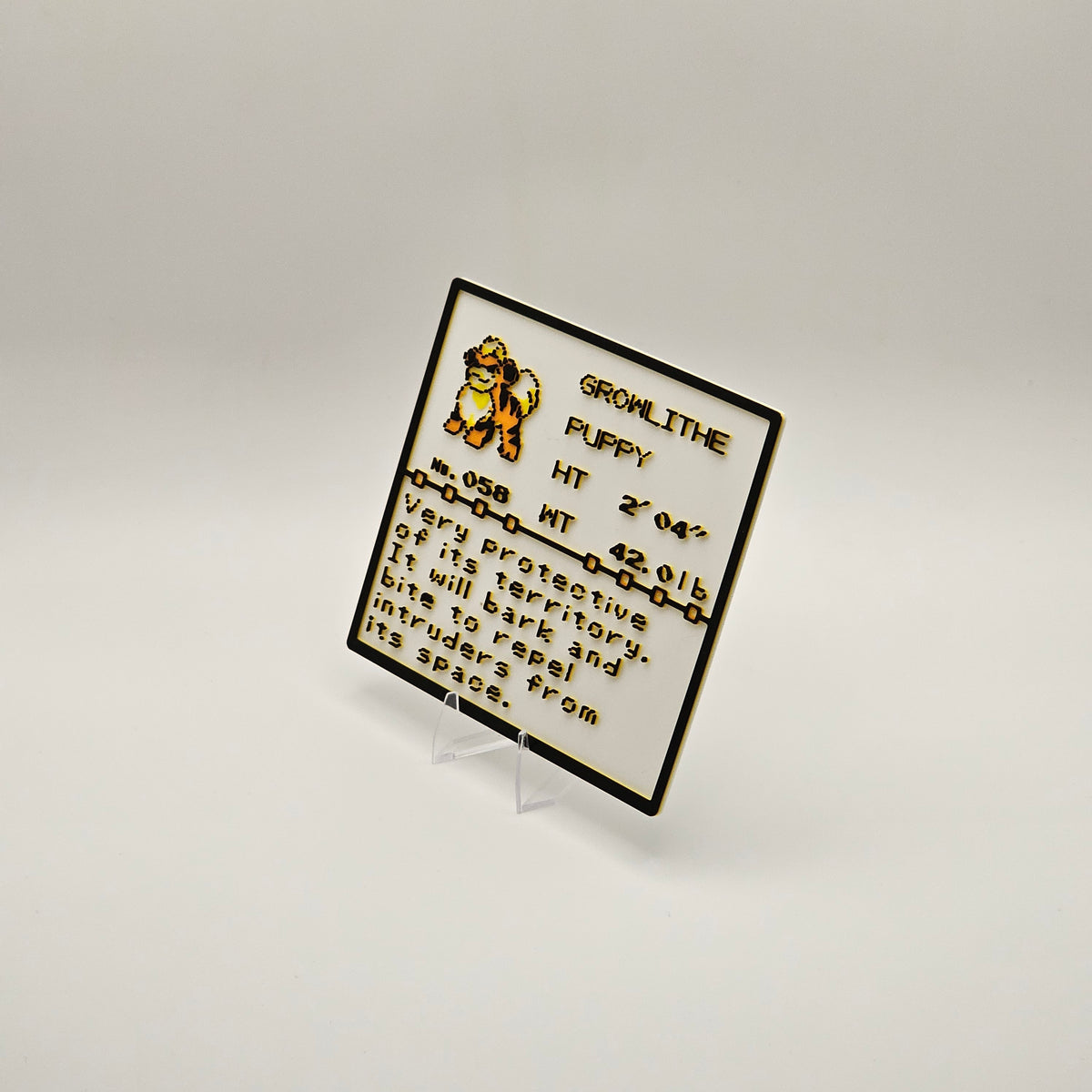 Growlithe Pokédex plaque, No. 058, photo 2
