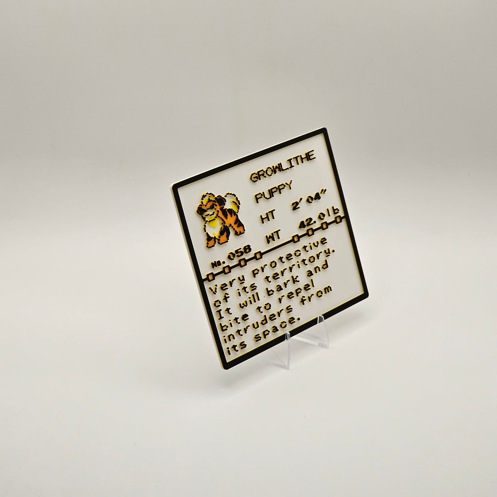 Growlithe Pokédex plaque, No. 058, photo 3