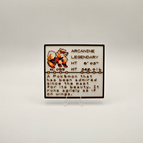 Arcanine Pokédex plaque, No. 059, photo 1