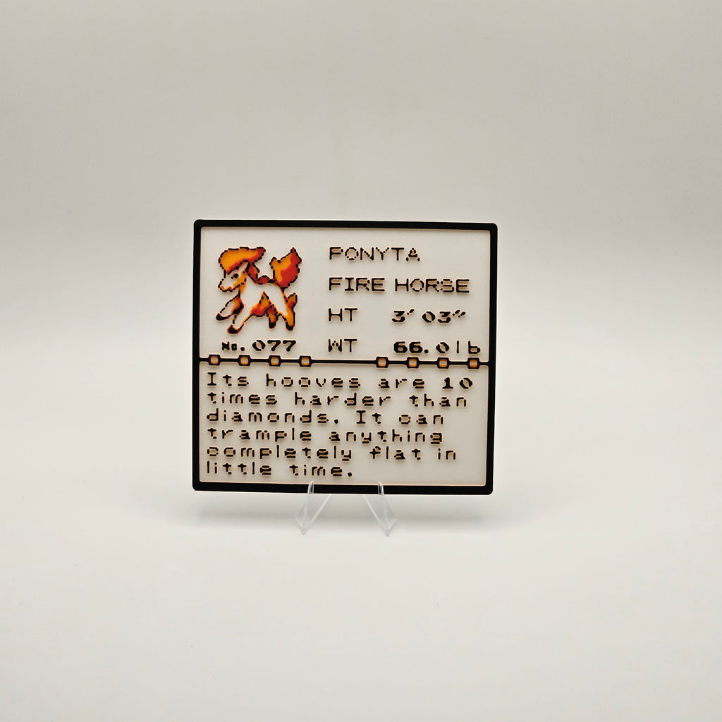 Ponyta Pokédex plaque, No. 077, photo 1
