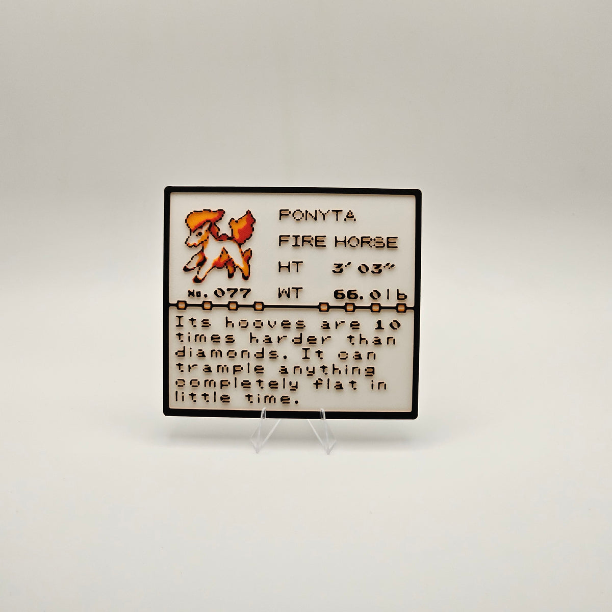 Ponyta Pokédex plaque, No. 077, photo 1