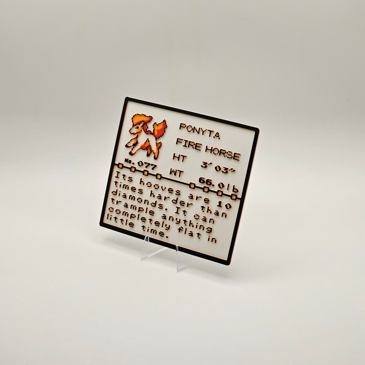 Ponyta Pokédex plaque, No. 077, photo 2