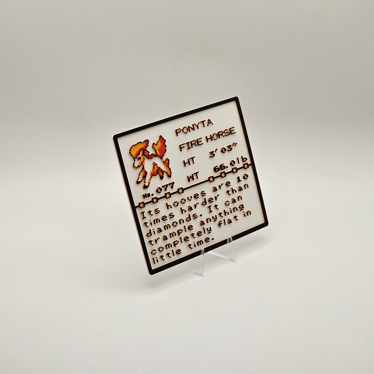 Ponyta Pokédex plaque, No. 077, photo 3
