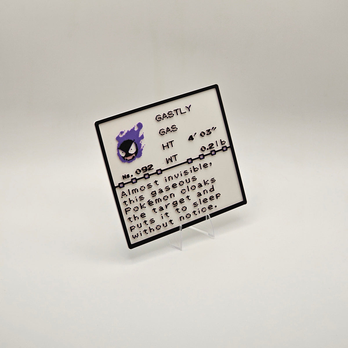 Gastly Pokédex plaque, No. 092, photo 2