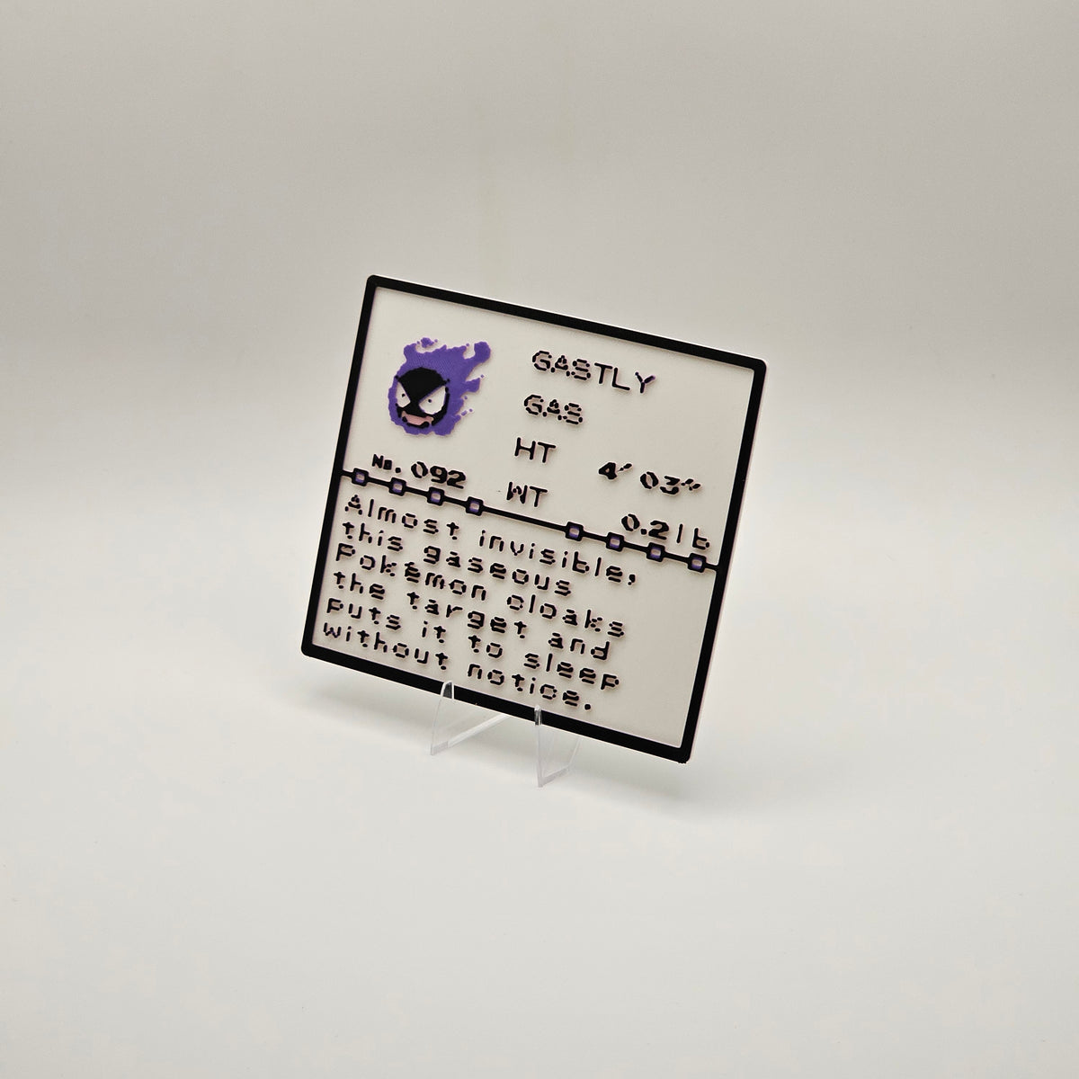 Gastly Pokédex plaque, No. 092, photo 3