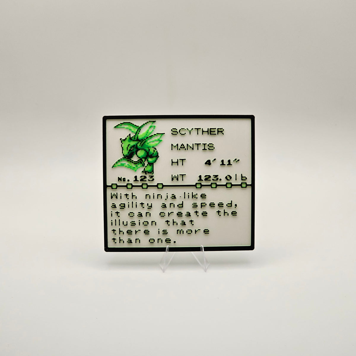 Scyther Pokédex plaque, No. 123, photo 1