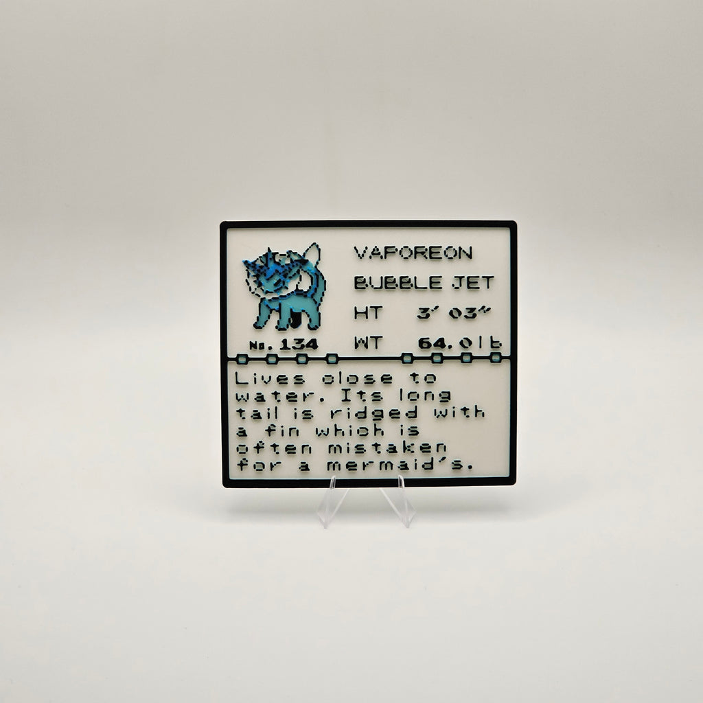 Vaporeon Pokédex plaque, No. 134, photo 1