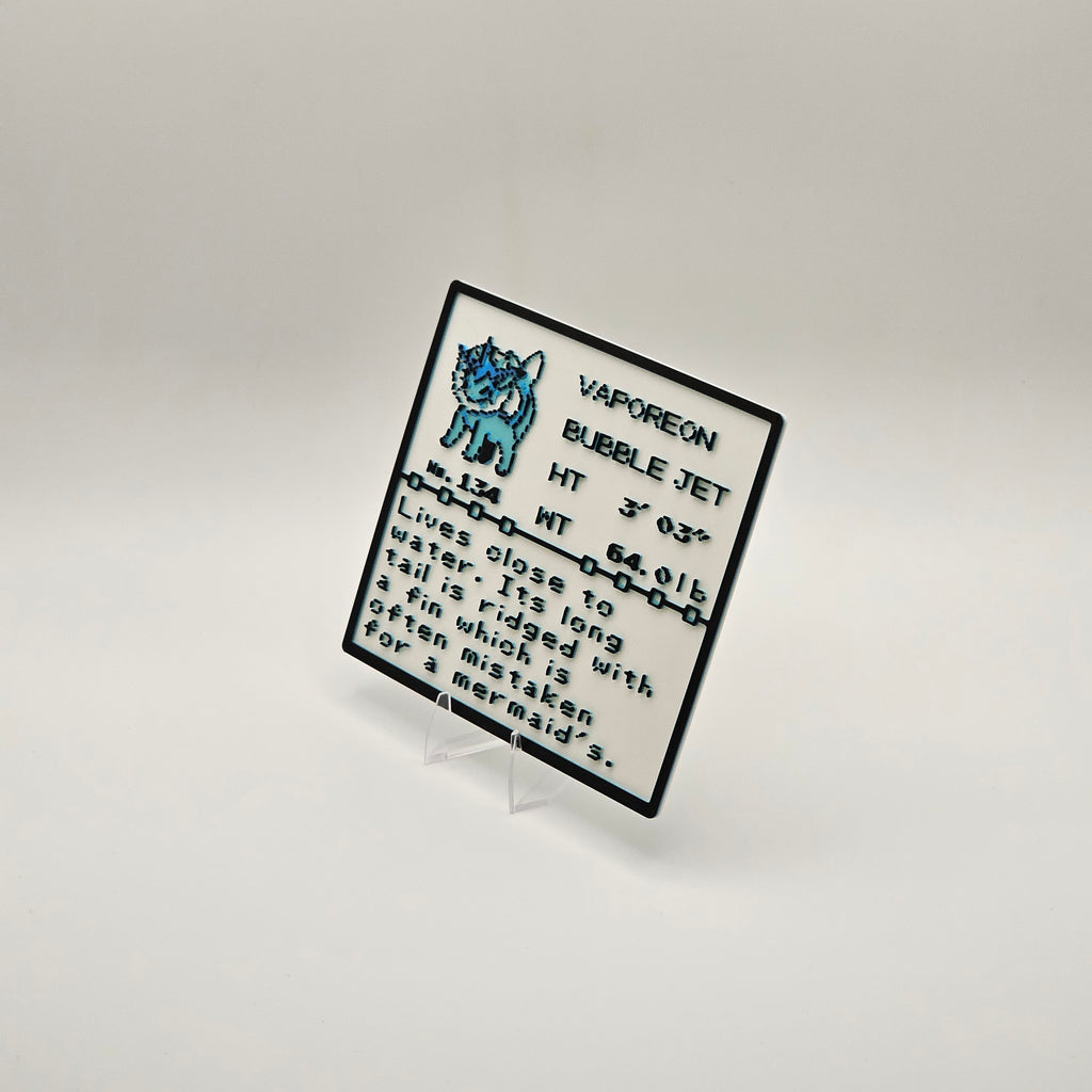 Vaporeon Pokédex plaque, No. 134, photo 2