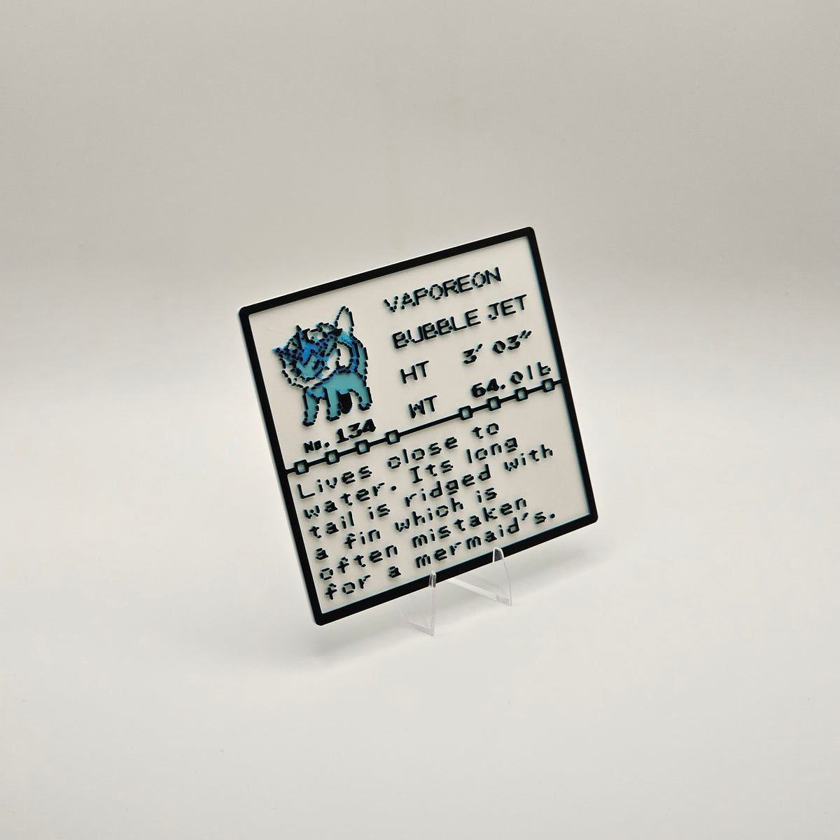 Vaporeon Pokédex plaque, No. 134, photo 3