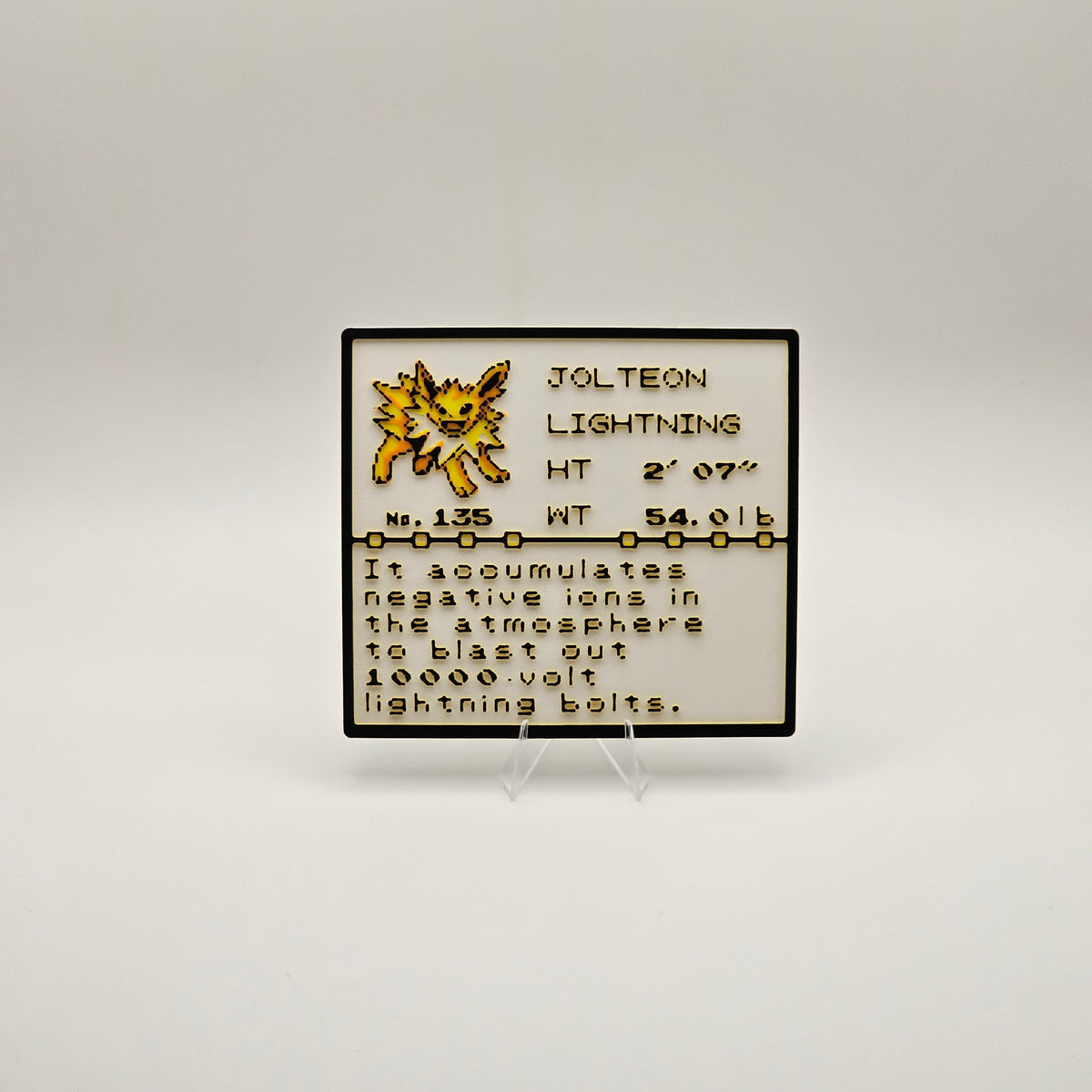 Jolteon Pokédex plaque, No. 135, photo 1