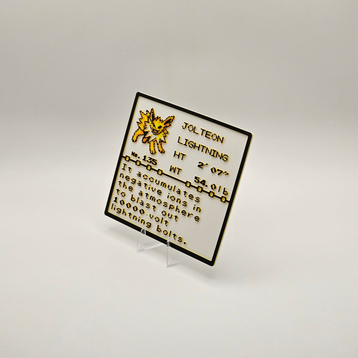 Jolteon Pokédex plaque, No. 135, photo 2