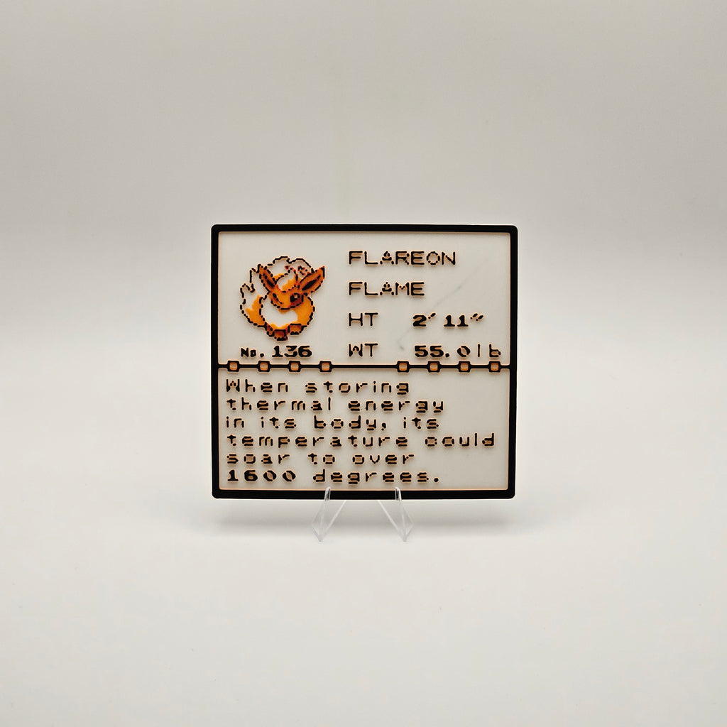 Flareon Pokédex plaque, No. 136, photo 1