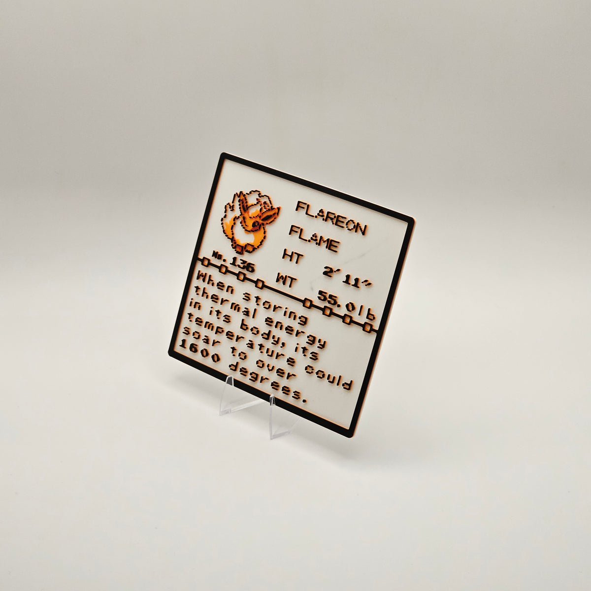 Flareon Pokédex plaque, No. 136, photo 2
