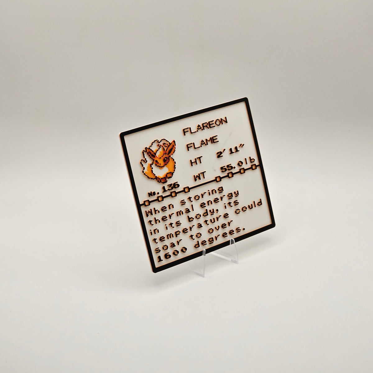 Flareon Pokédex plaque, No. 136, photo 3