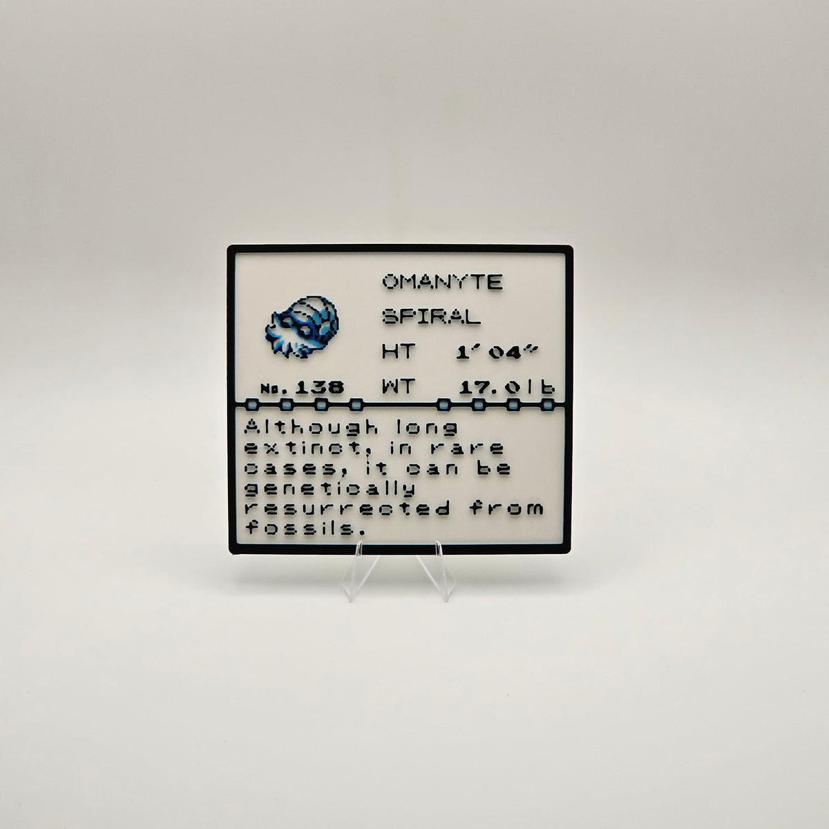 Omanyte Pokédex plaque, No. 138, photo 1