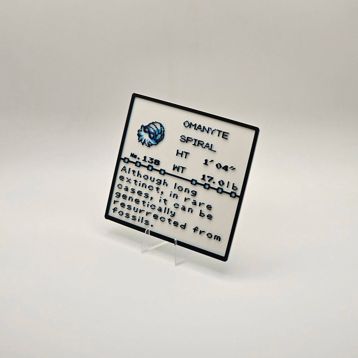 Omanyte Pokédex plaque, No. 138, photo 2