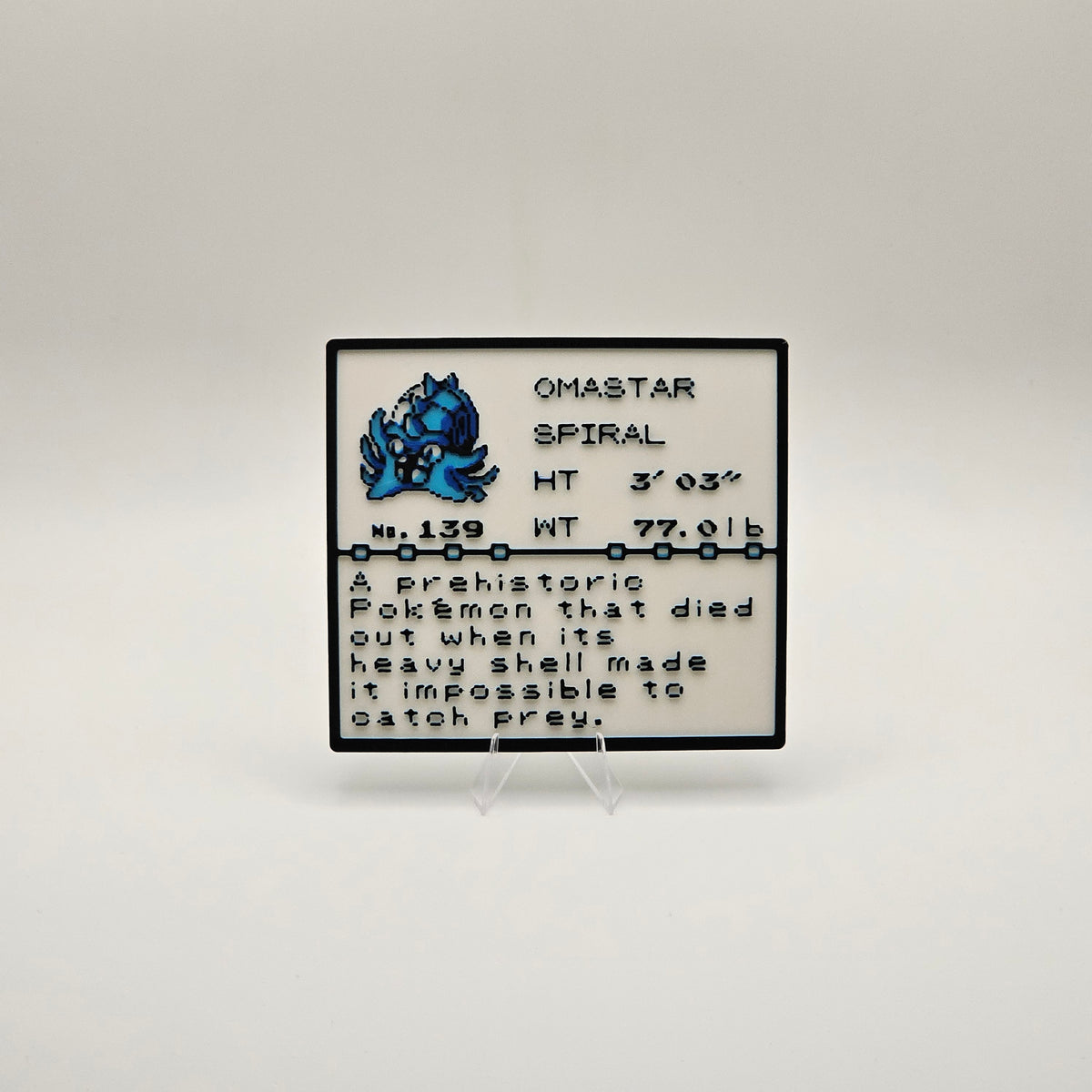 Omastar Pokédex plaque, No. 139, photo 1