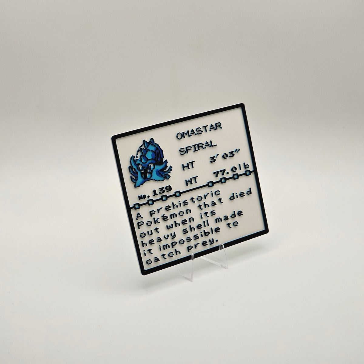 Omastar Pokédex plaque, No. 139, photo 3