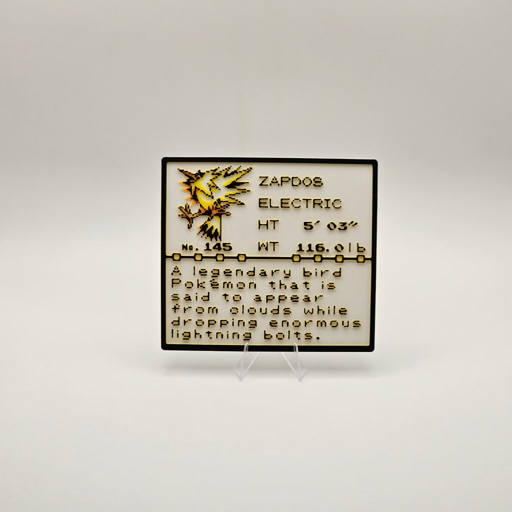 Zapdos Pokédex plaque, No. 145, photo 1