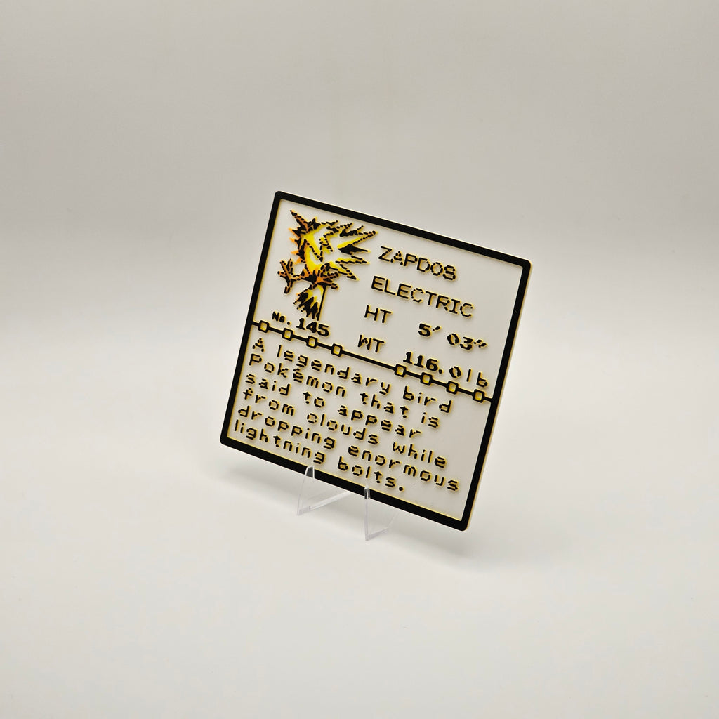 Zapdos Pokédex plaque, No. 145, photo 2