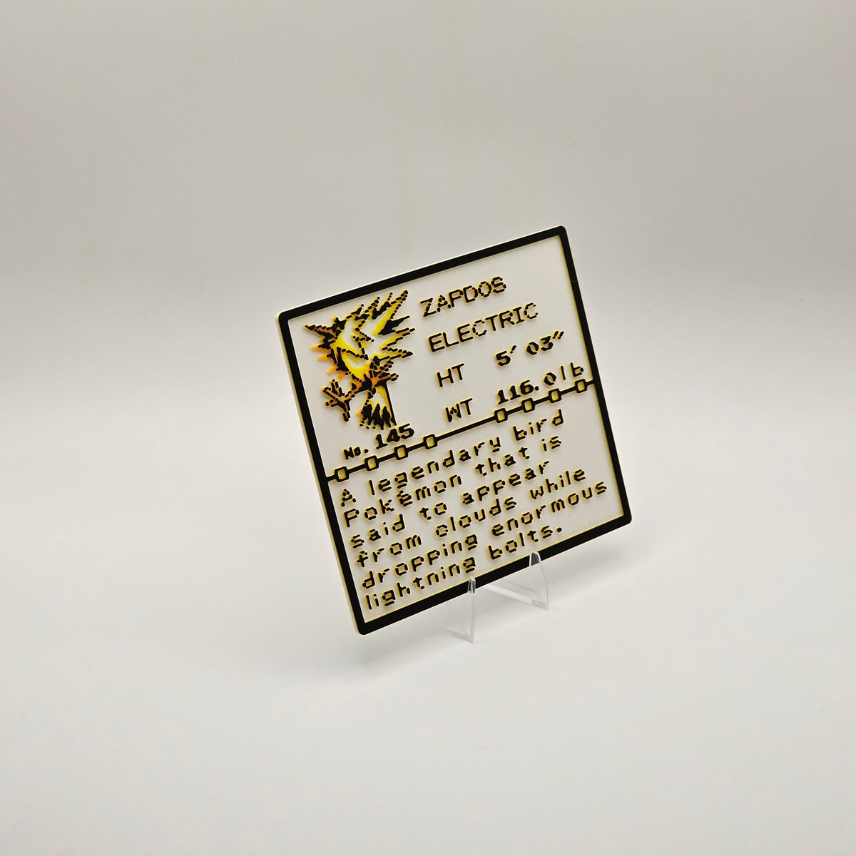 Zapdos Pokédex plaque, No. 145, photo 3